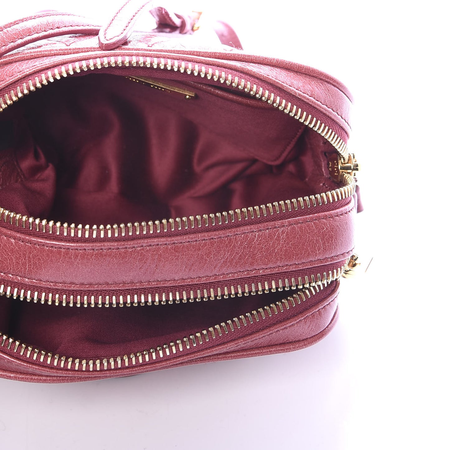 Vitello Shine Quilted Camera Bag Bruyere