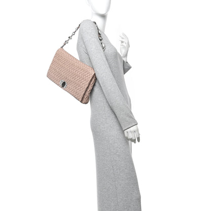 Miu Miu Nappa Matelasse Crystal Flap Clutch Cammeo 2 of 11