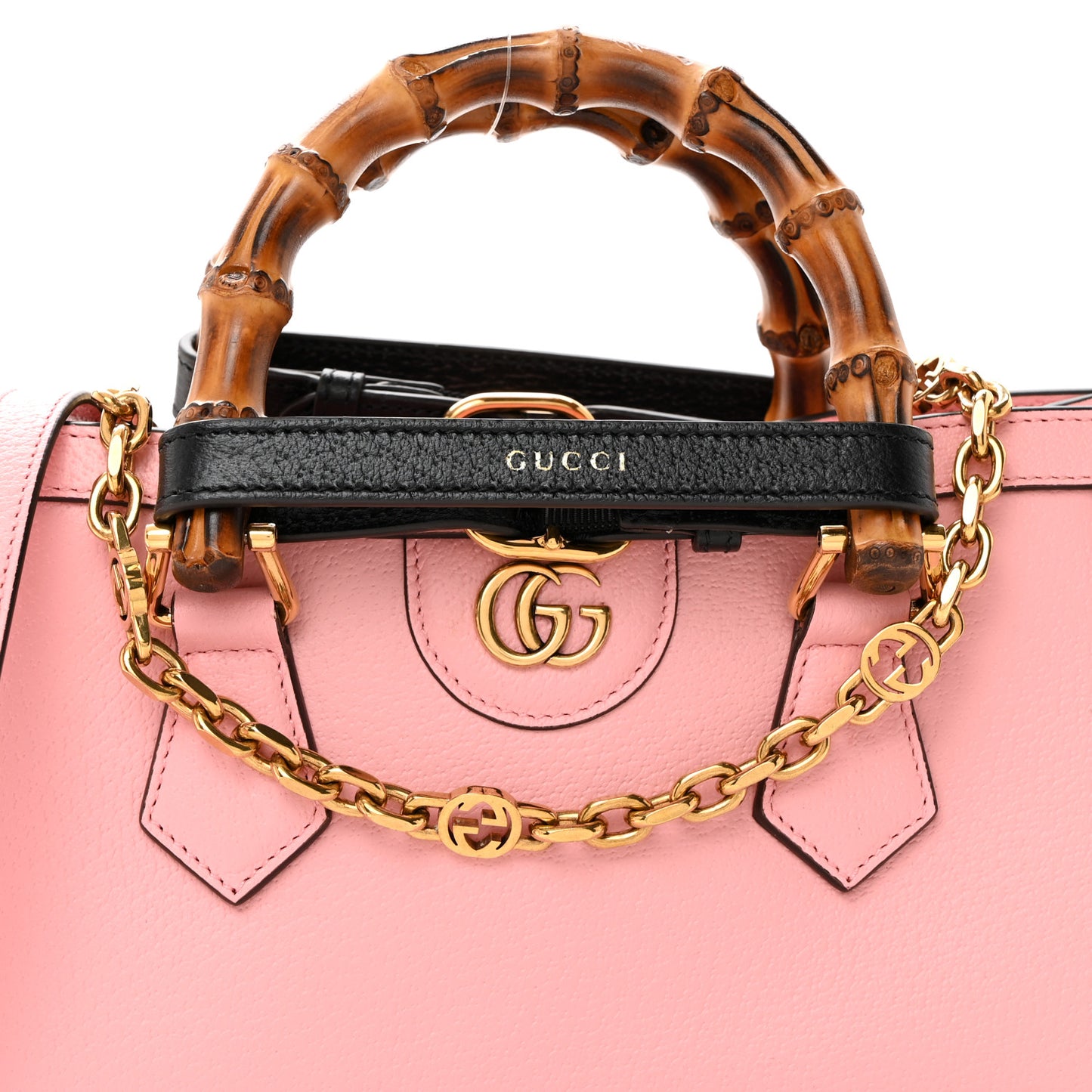 Textured Dollar Calfskin Web Small Diana Shoulder Bag Wild Rose Black