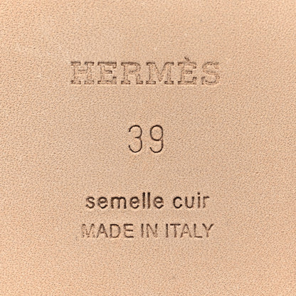 Hermes Box Calfskin Oran Sandals 39 Granite Rose 7 of 9