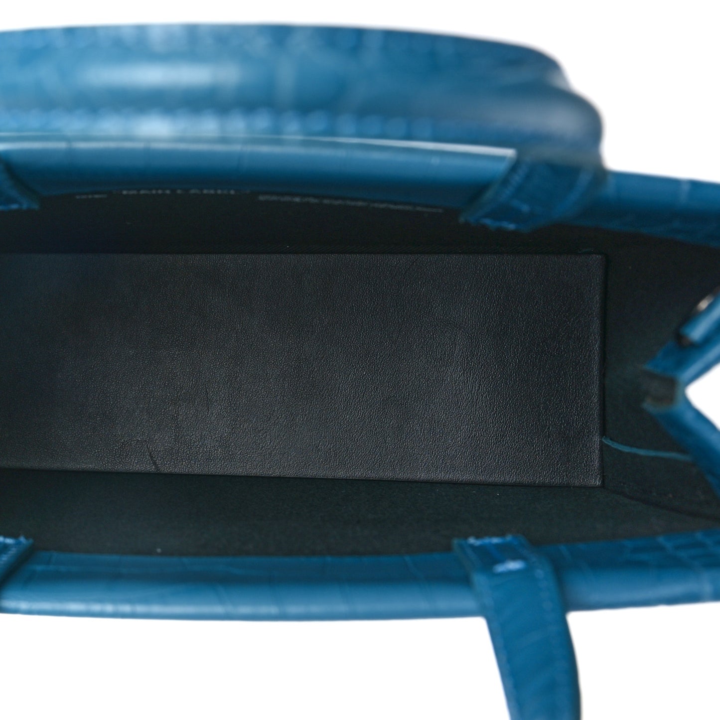 Calfskin Crocodile Embossed Mini Box Bag Blue