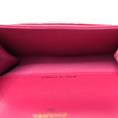 Chanel Caviar Quilted Flap Card Holder Wallet Dark Pink 5 of 9