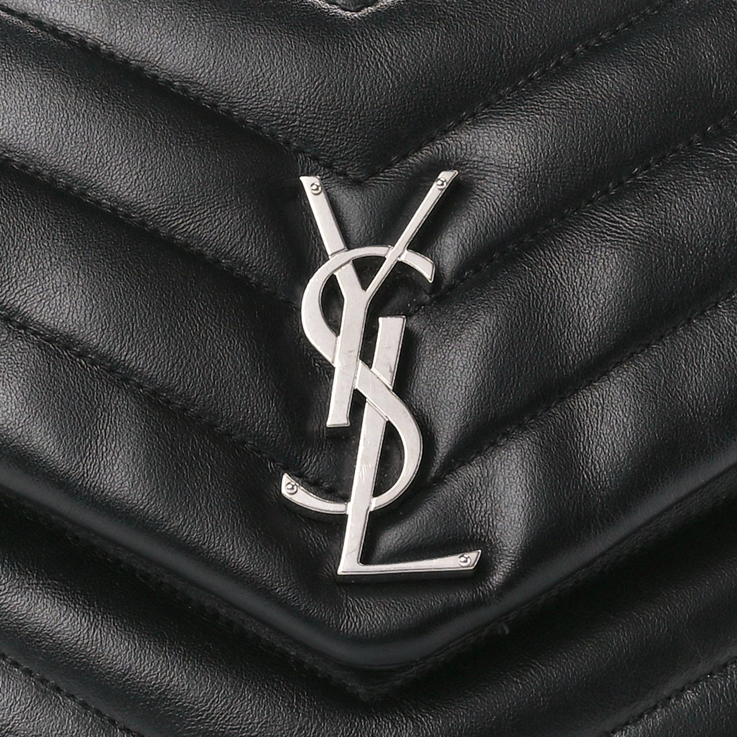 Saint Laurent Calfskin Y Quilted Monogram Medium Loulou Chain Satchel Black 9 of 12