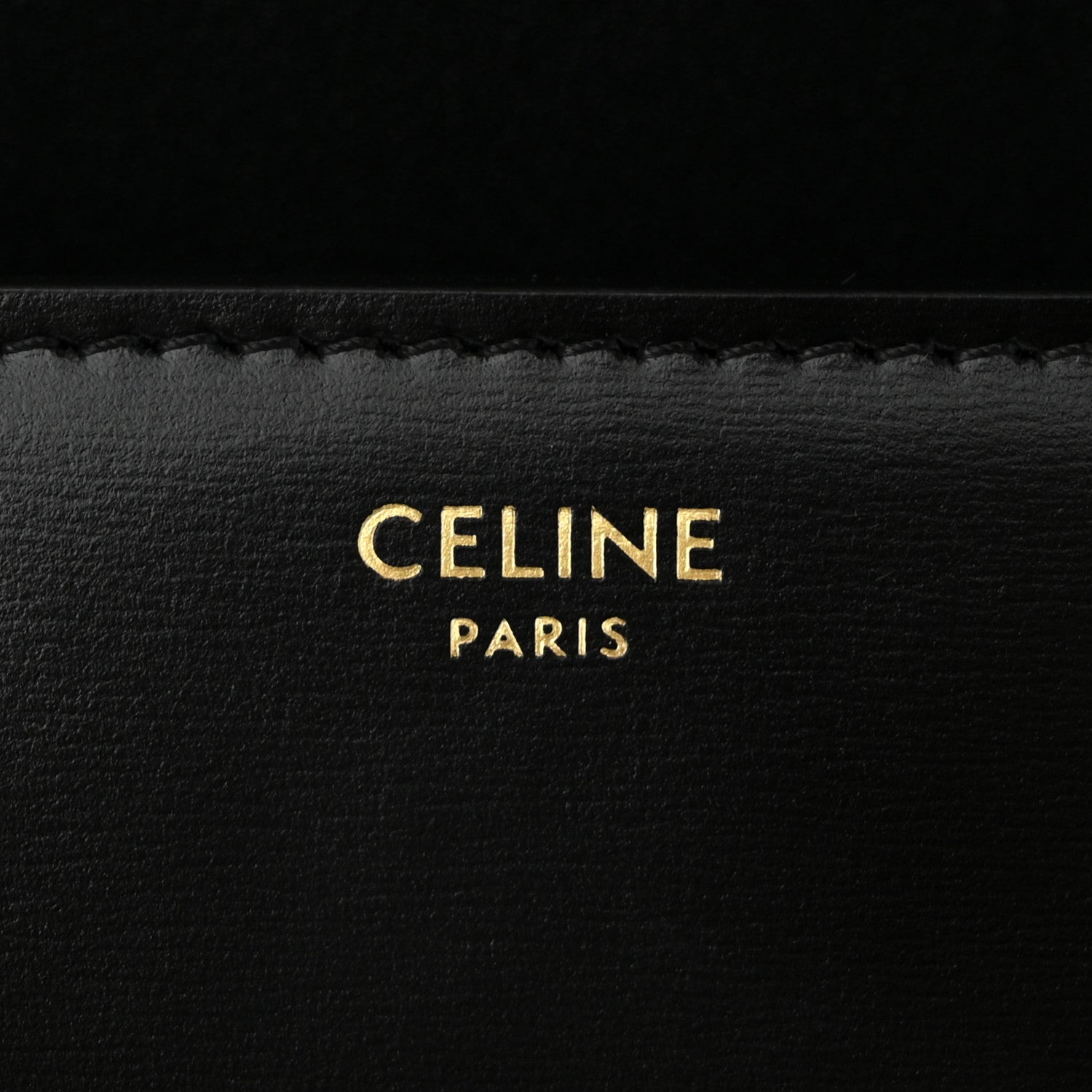 Celine Shiny Calfskin Triomphe Shoulder Bag Black 6 of 9