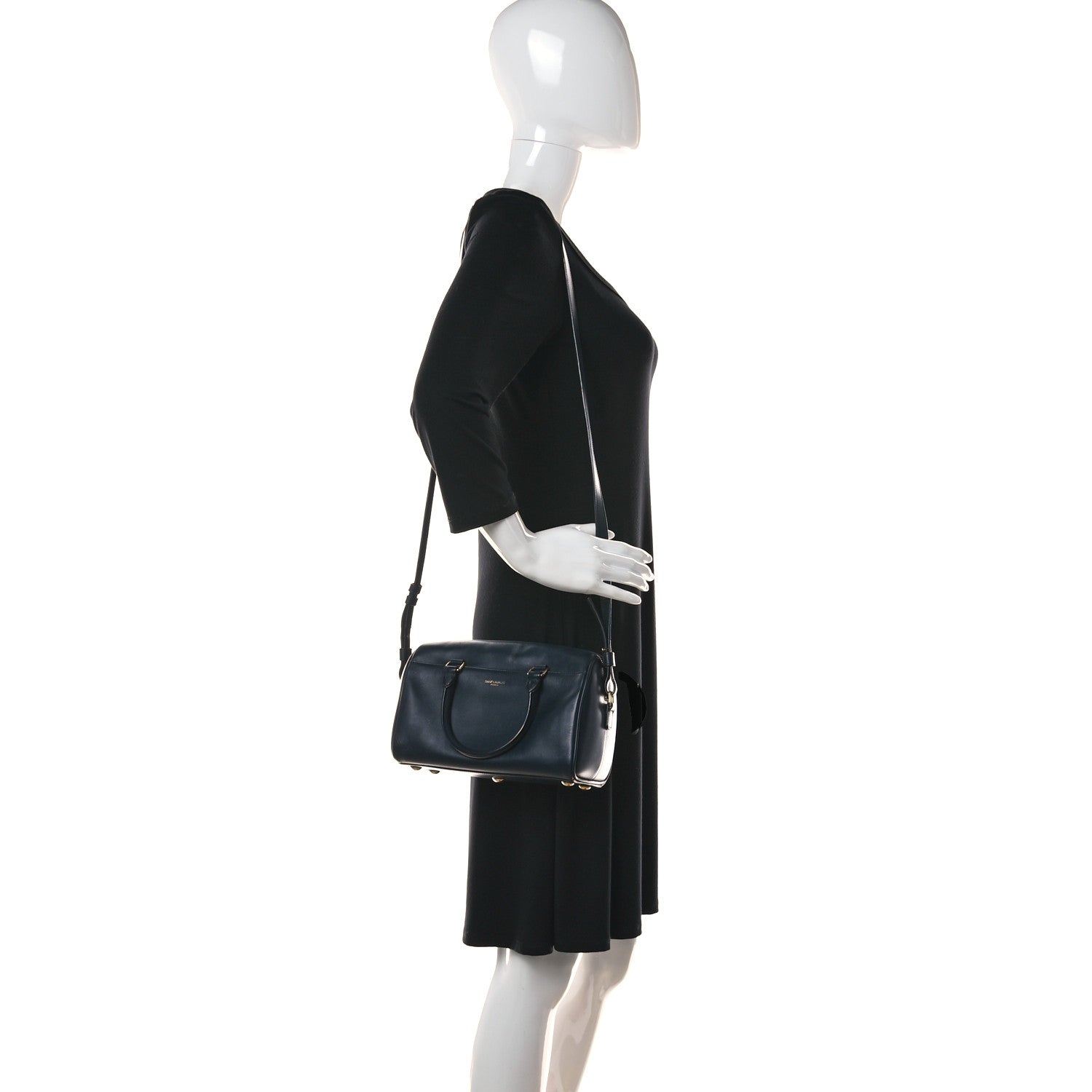 Saint Laurent Calfskin Classic Baby Duffle Navy Blue 2 of 27