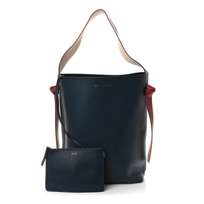 Celine Shiny Smooth Calfskin Small Twisted Cabas Navy Black 1 of 13