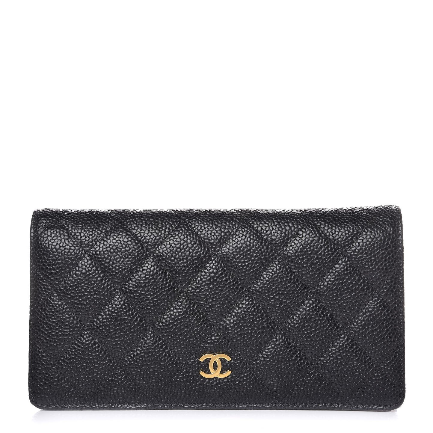 Caviar Quilted Yen Wallet Black