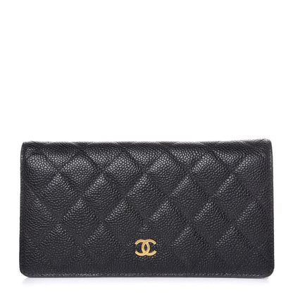 Chanel Caviar Quilted Yen Wallet Black 1 of 8