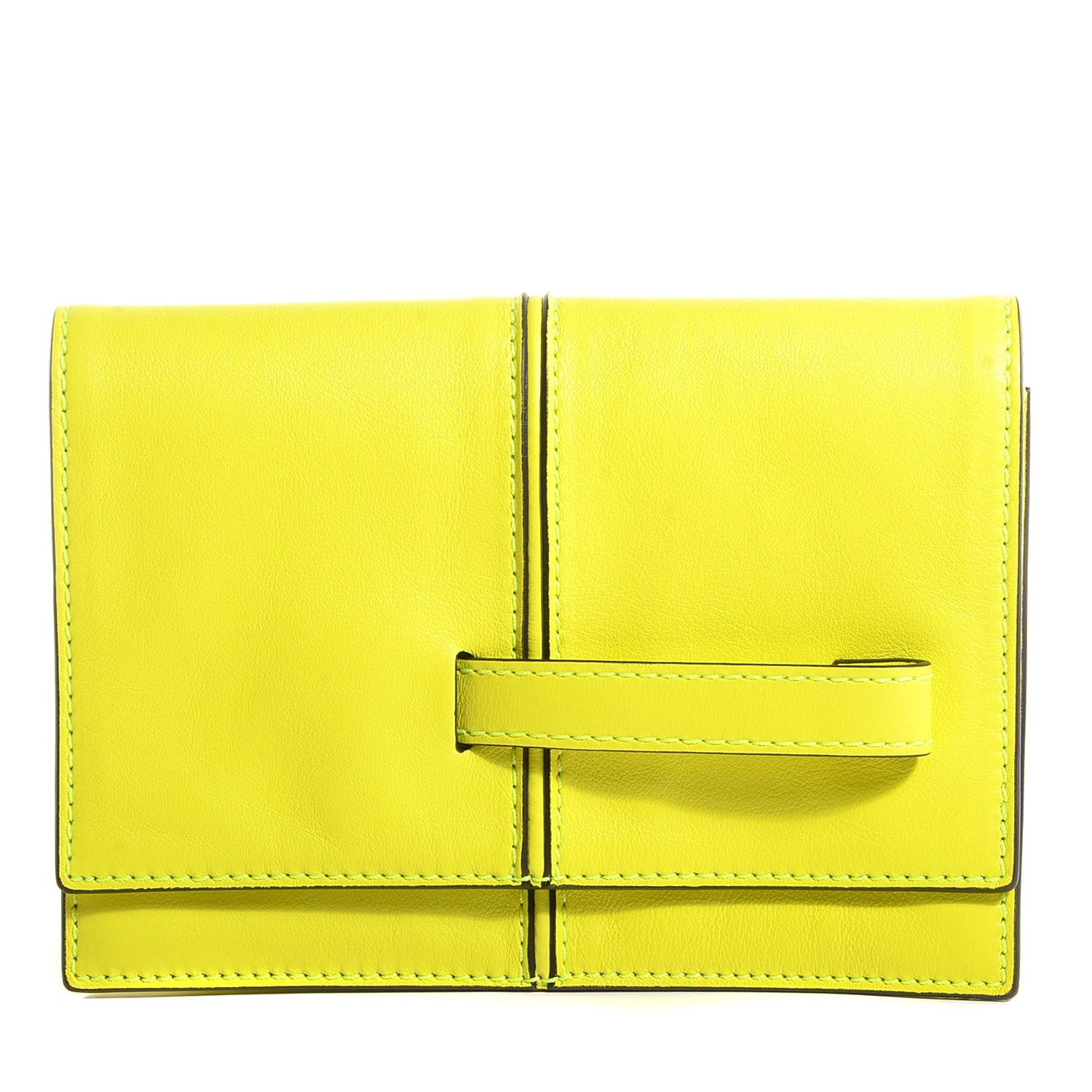 Valentino Garavani Vitello My Own Code Clutch Yellow Fluo 1 of 8