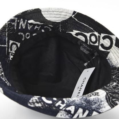 Chanel Canvas Bucket Hat M Navy Black White 6 of 7