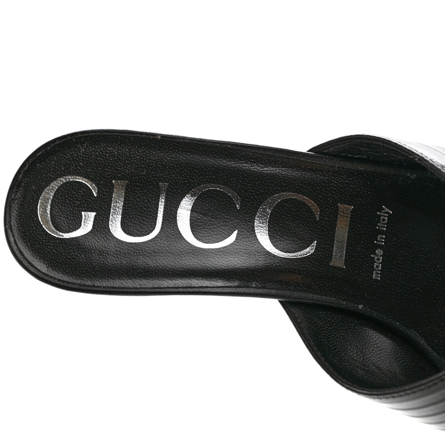 Gucci Nappa Crossover Heel Slide Sandals 39.5 Black 7 of 8