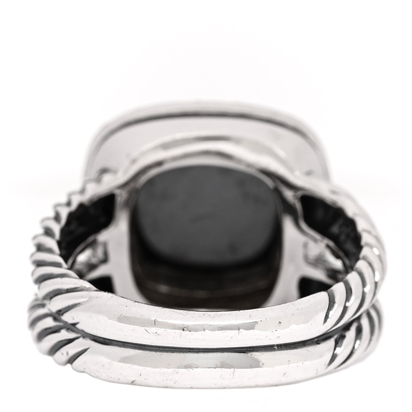 Sterling Silver Diamond Hematine 11mm Albion Ring 54 6.75