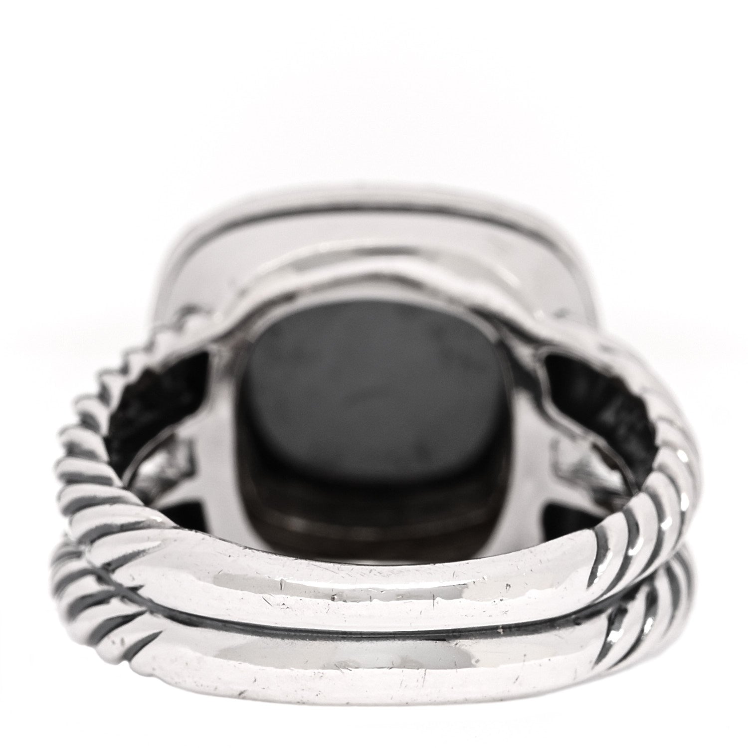 David Yurman Sterling Silver Diamond Hematine 11mm Albion Ring 54 6.75 3 of 4