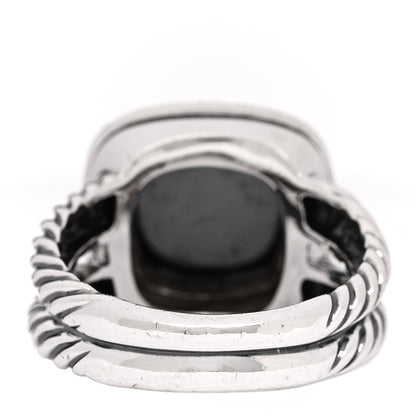 David Yurman Sterling Silver Diamond Hematine 11mm Albion Ring 54 6.75 3 of 4