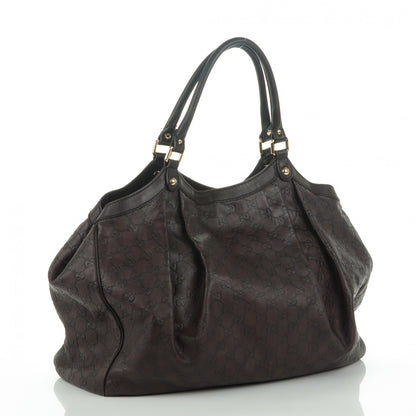 Gucci Guccissima Signature Large Sukey Tote Chocolate 3 of 7