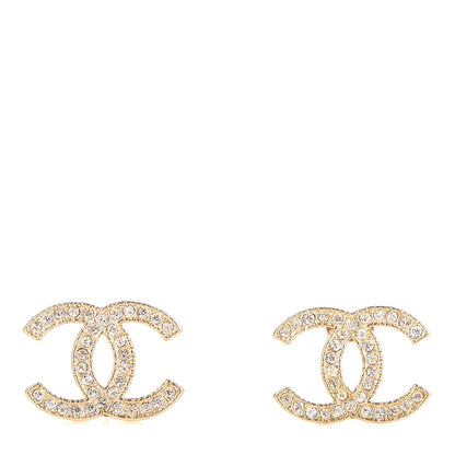 Chanel Crystal CC Earrings Gold 1 of 4