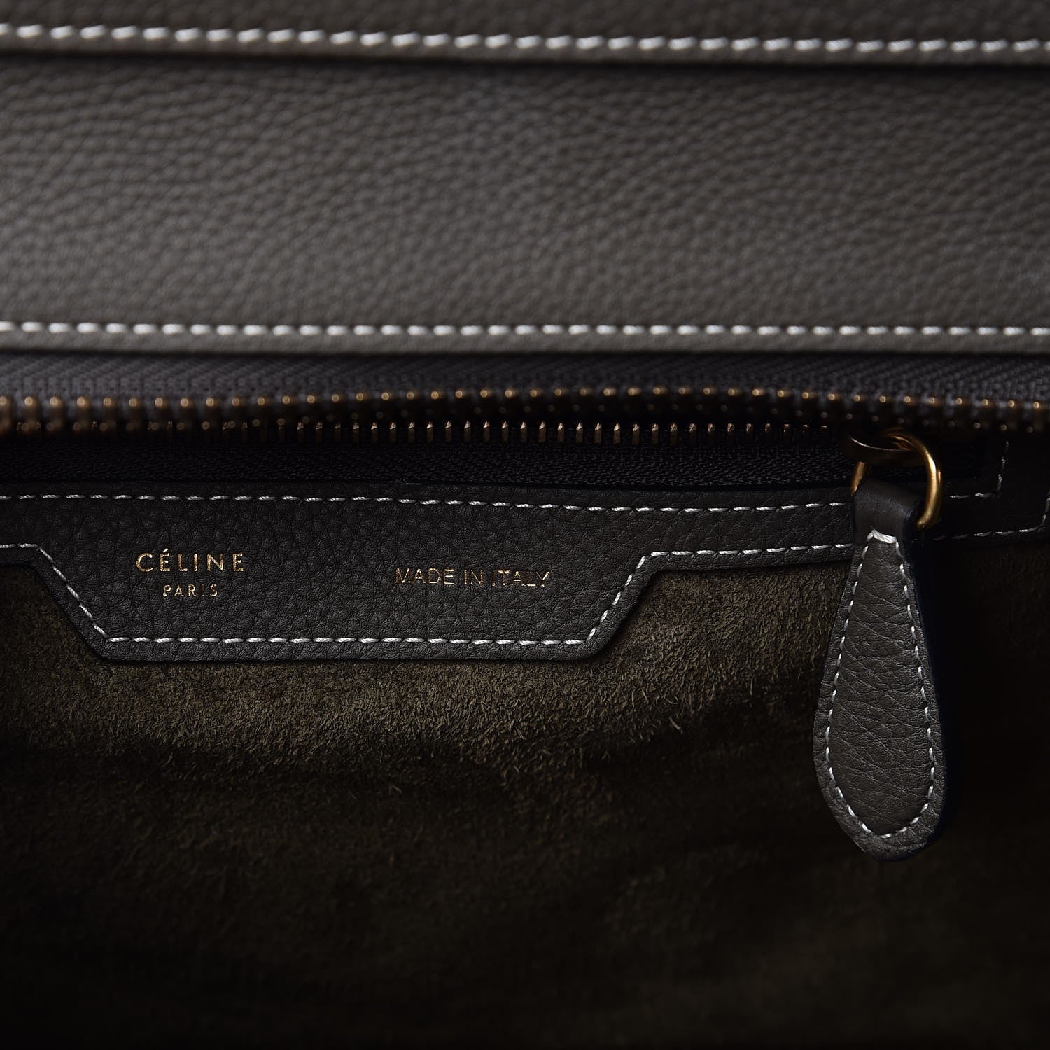 Celine Drummed Calfskin Micro Luggage Souris 6 of 7