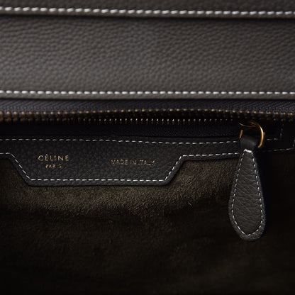 Celine Drummed Calfskin Micro Luggage Souris 6 of 7