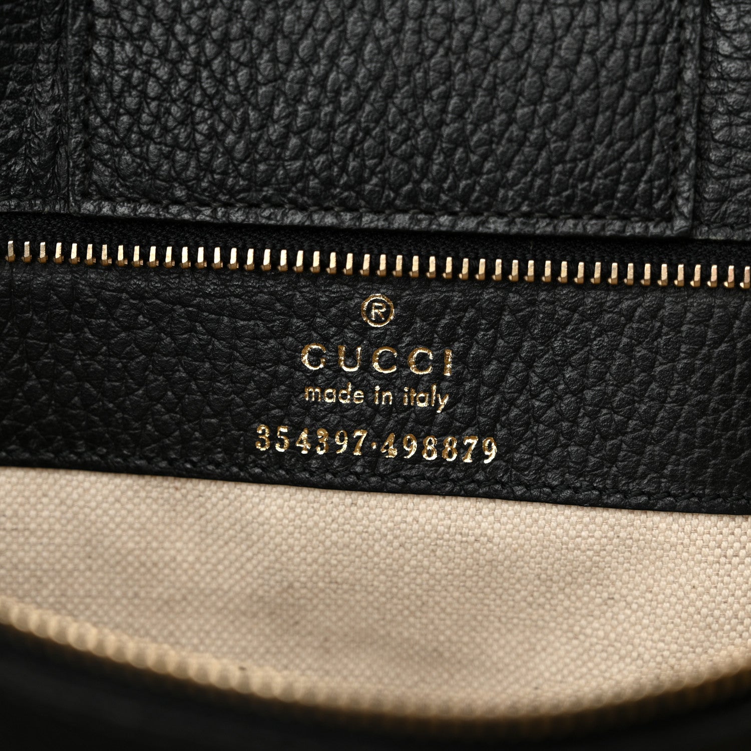 Gucci Pebbled Calfskin Medium Swing Tote Black 6 of 22