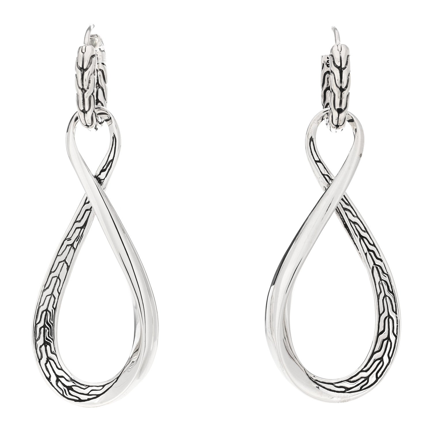 John Hardy Sterling Silver Asli Classic Chain Infinity Drop Earrings 1 of 4