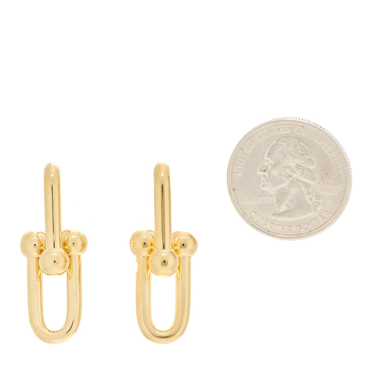 Tiffany 18K Yellow Gold Large HardWear Link Earrings 2 of 5