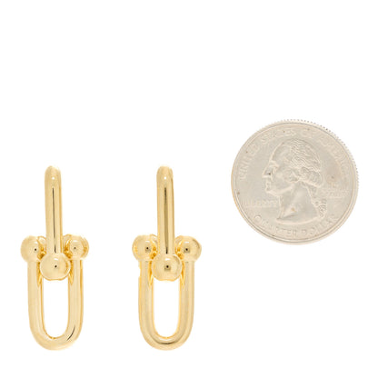 Tiffany 18K Yellow Gold Large HardWear Link Earrings 2 of 5