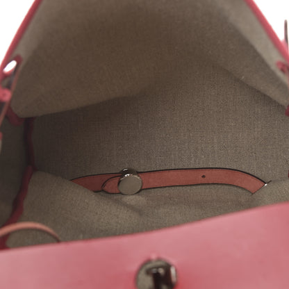 Hermes Vache Hunter Toile H Vibration Herbag a Dos Retourne Backpack Bordeaux Ficelle Rouge Piment 5 of 13