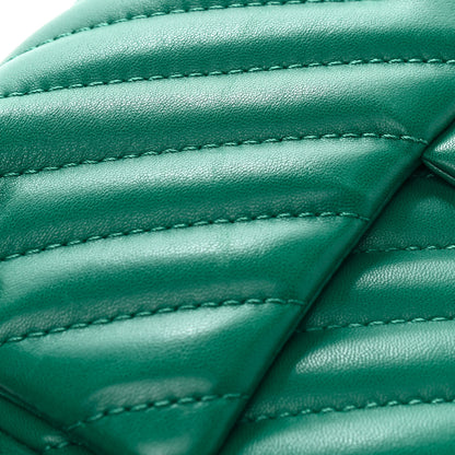 Chanel Lambskin Chevron Quilted Medium Single Flap Green 9 of 10
