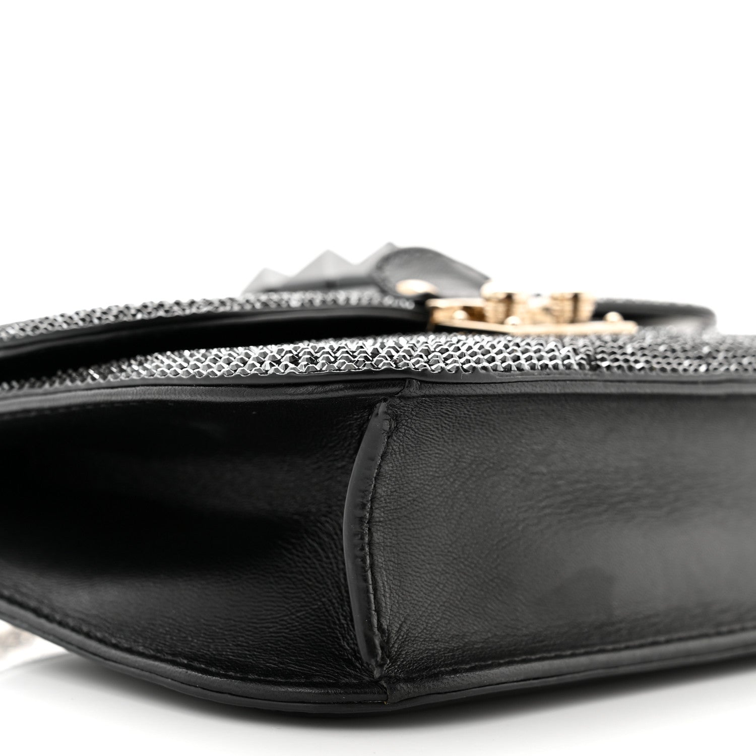 Valentino Garavani Nappa Crystal Small Glam Lock Rockstud Flap Black Multicolor 7 of 8