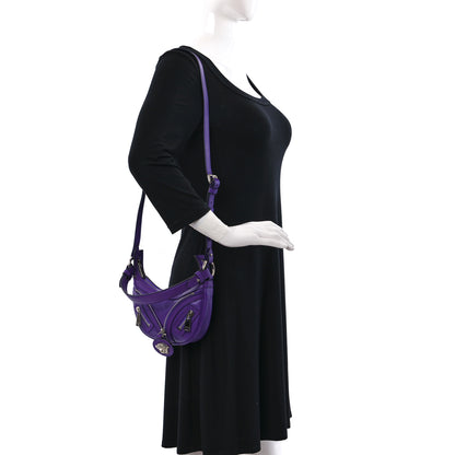 Versace Calfskin Small Repeat Zip Hobo Purple 2 of 8