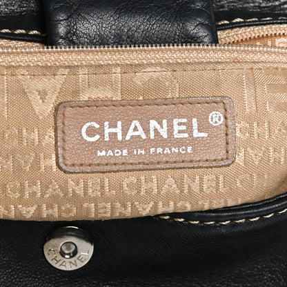 Chanel Lambskin Contrast Stitch Small Surpique Accordion Flap Black 6 of 13