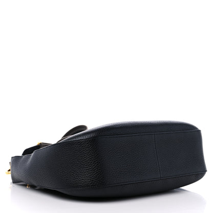 Prada Vitello Daino Zippered Messenger Hobo Black 4 of 8