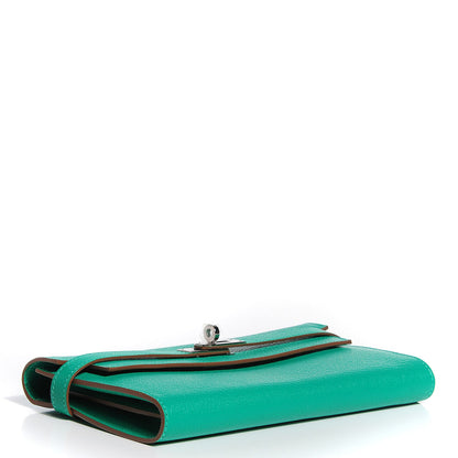 Hermes Chevre Mysore Kelly Longue Wallet Menthe 4 of 14