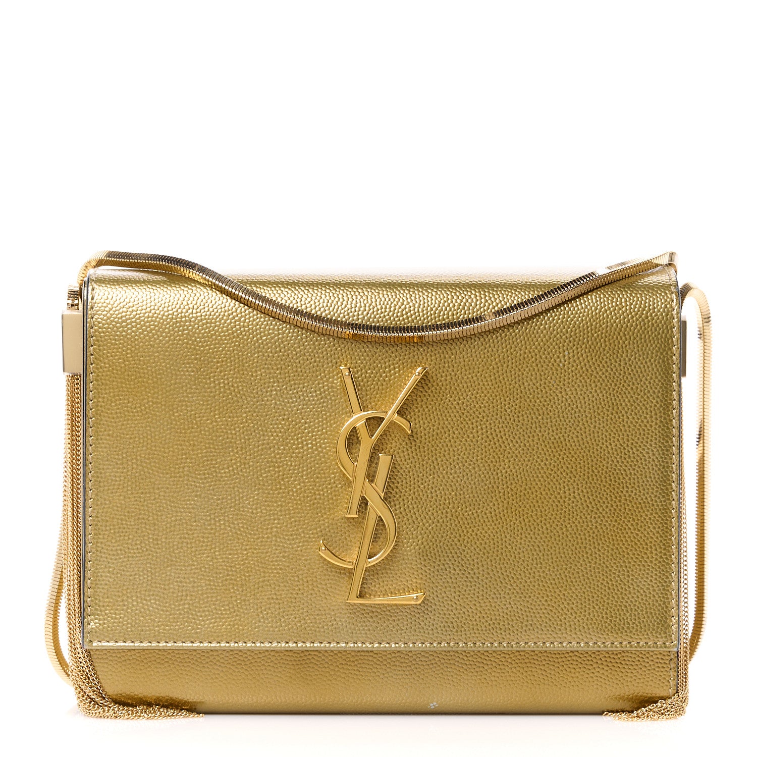 Saint Laurent Grain De Poudre Monogram Small Kate Slide Chain Crossbody Box Bag Gold 1 of 12