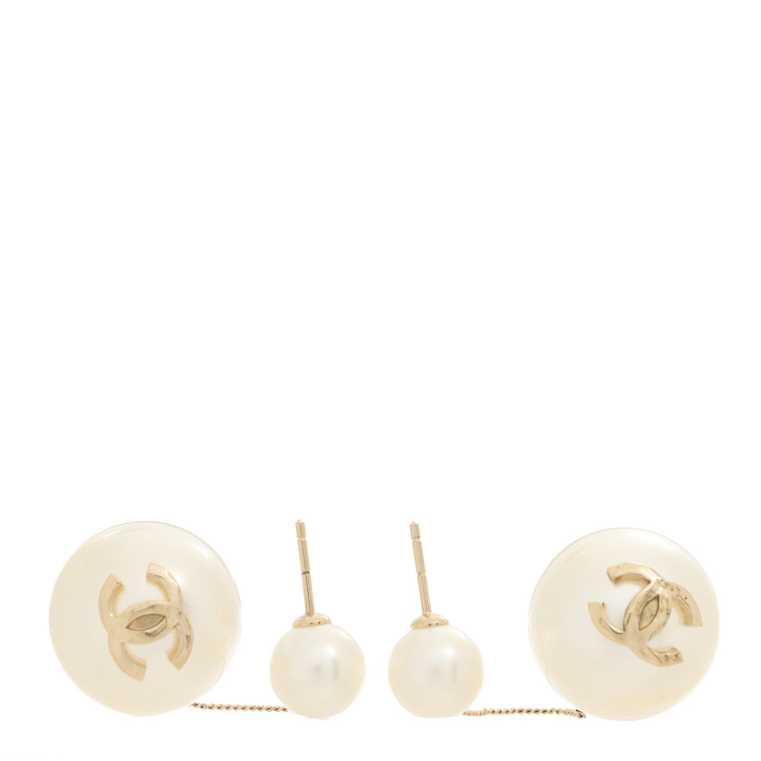 Chanel Pearl CC Chain Drop Earrings 3 of 3