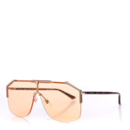 Gucci Metal Rimless Square Sunglasses GG0291S Ambar Gold 1 of 8