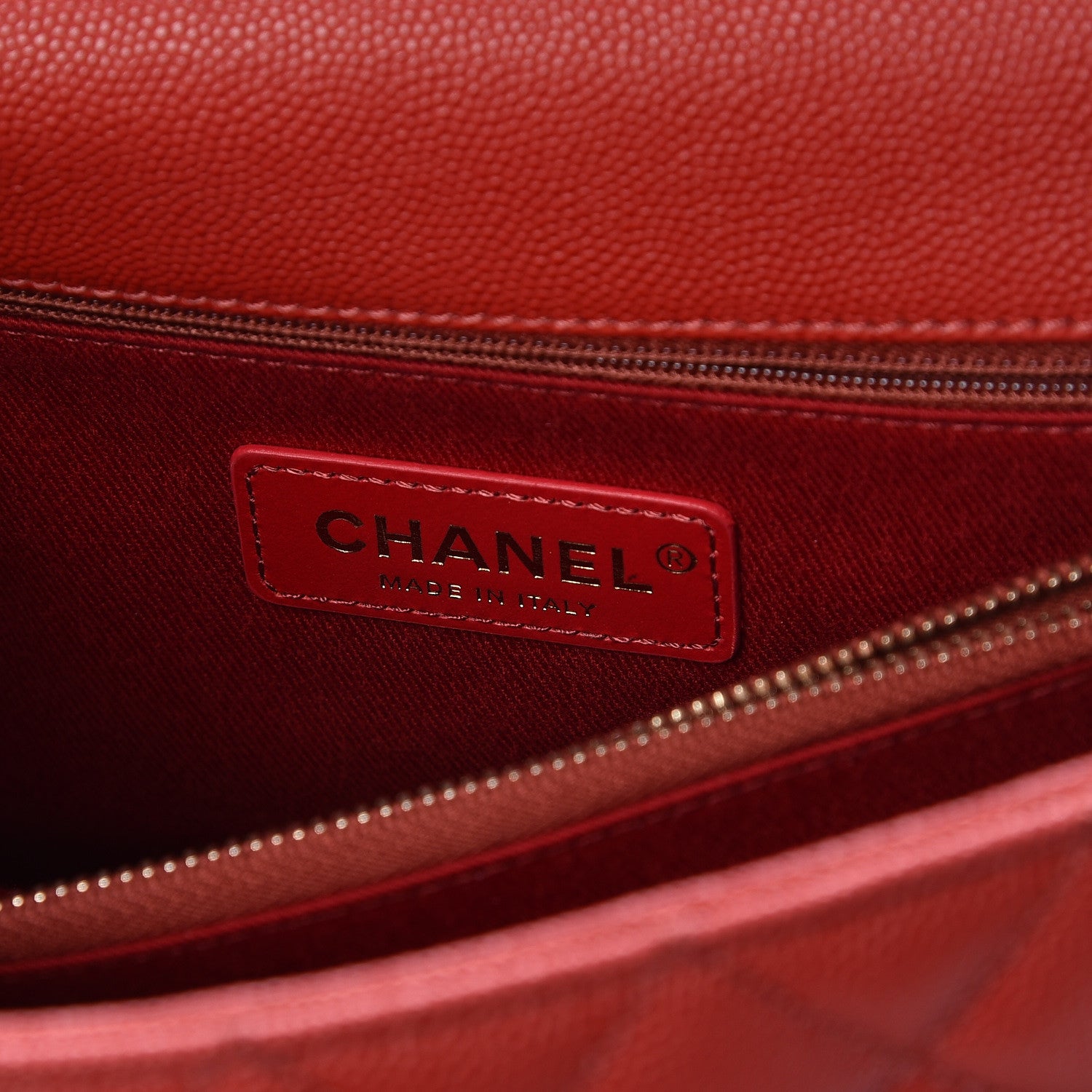 Chanel Caviar Lizard Quilted Small Coco Handle Flap Red 6 of 10