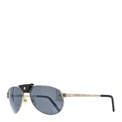 Cartier Santos Dumont Aviator Sunglasses Silver 1 of 9