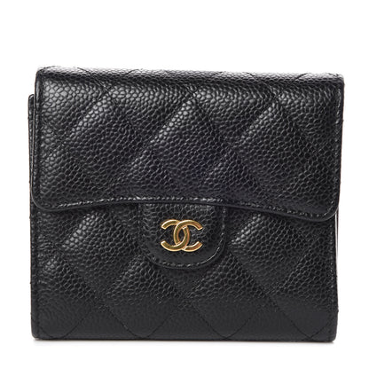 Chanel Caviar Quilted Compact Flap Wallet Black 1 of 9