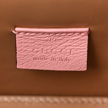 Gucci Textured Dollar Calfskin Berry Print Small Padlock Bamboo Shoulder Bag Pink Purple 6 of 9