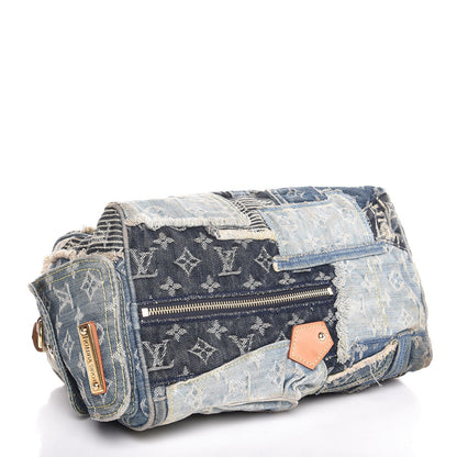 Louis Vuitton Denim Patchwork Speedy 30 Blue 4 of 9