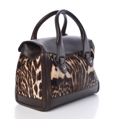 Gucci Calf Hair Leopard Print Medium Heritage Boston Bag Brown 3 of 10