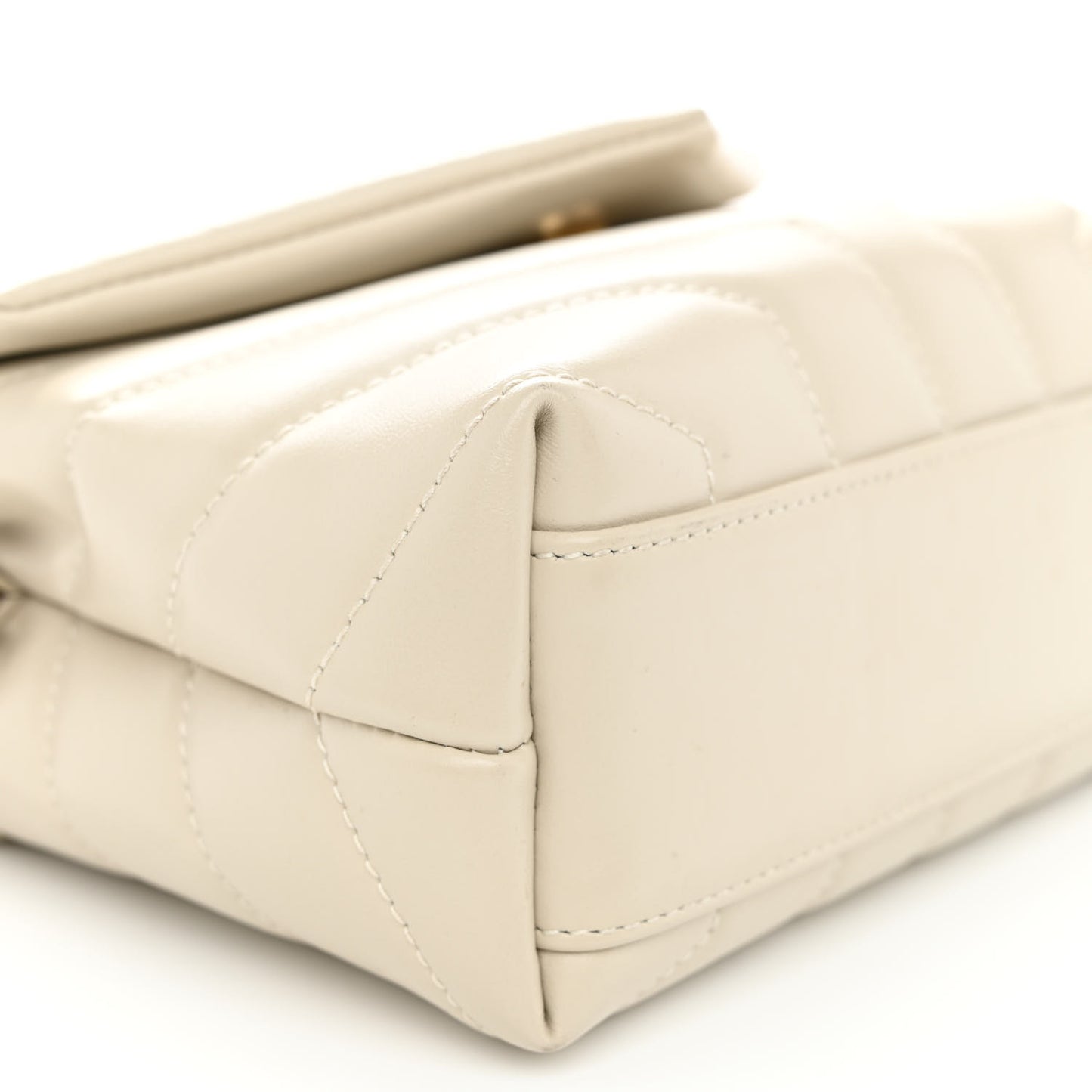 Calfskin Y Quilted Monogram Toy Loulou Crossbody Bag Blanc Vintage