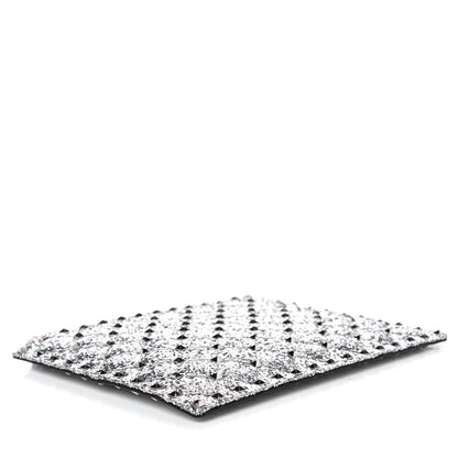 Valentino Garavani Glitter Rockstud Spike Zip Pouch Silver 4 of 6