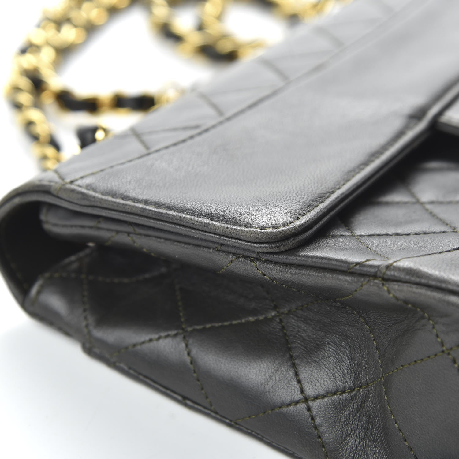 Chanel Lambskin Quilted Small Single Flap Dark Grey 8 of 11