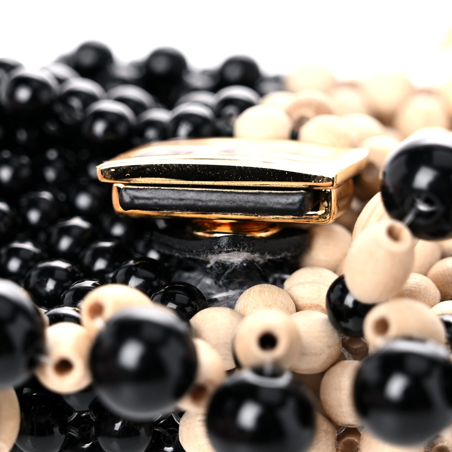 Fendi Acrylic Wood Beaded Pico Baguette Charm Natural 6 of 6