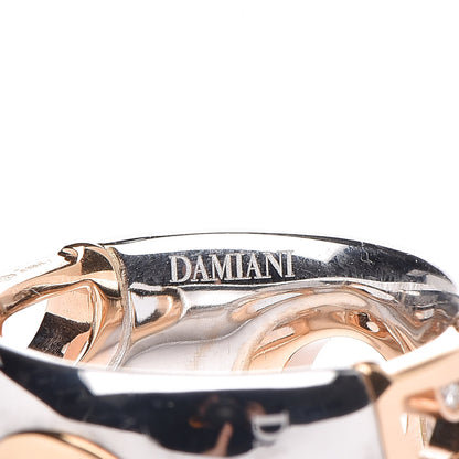 Damiani 18K White Pink Gold Diamond D Icon Ring 58 8.5 5 of 6
