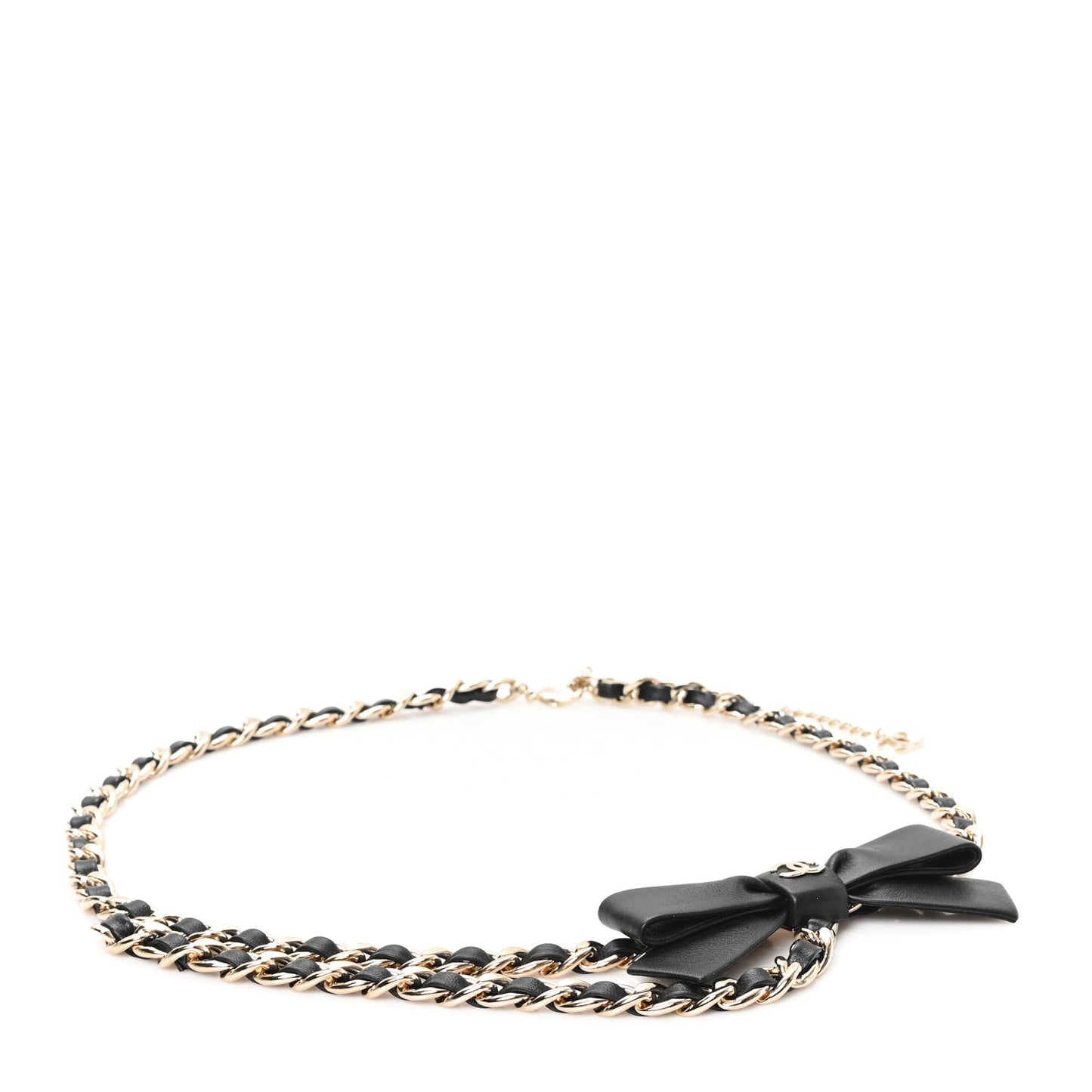 Lambskin Chain CC Bow Belt 90 36 Black
