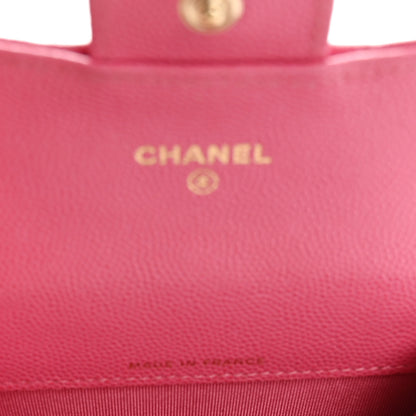 Chanel Caviar Quilted Flap Card Holder Wallet Pink 6 of 12