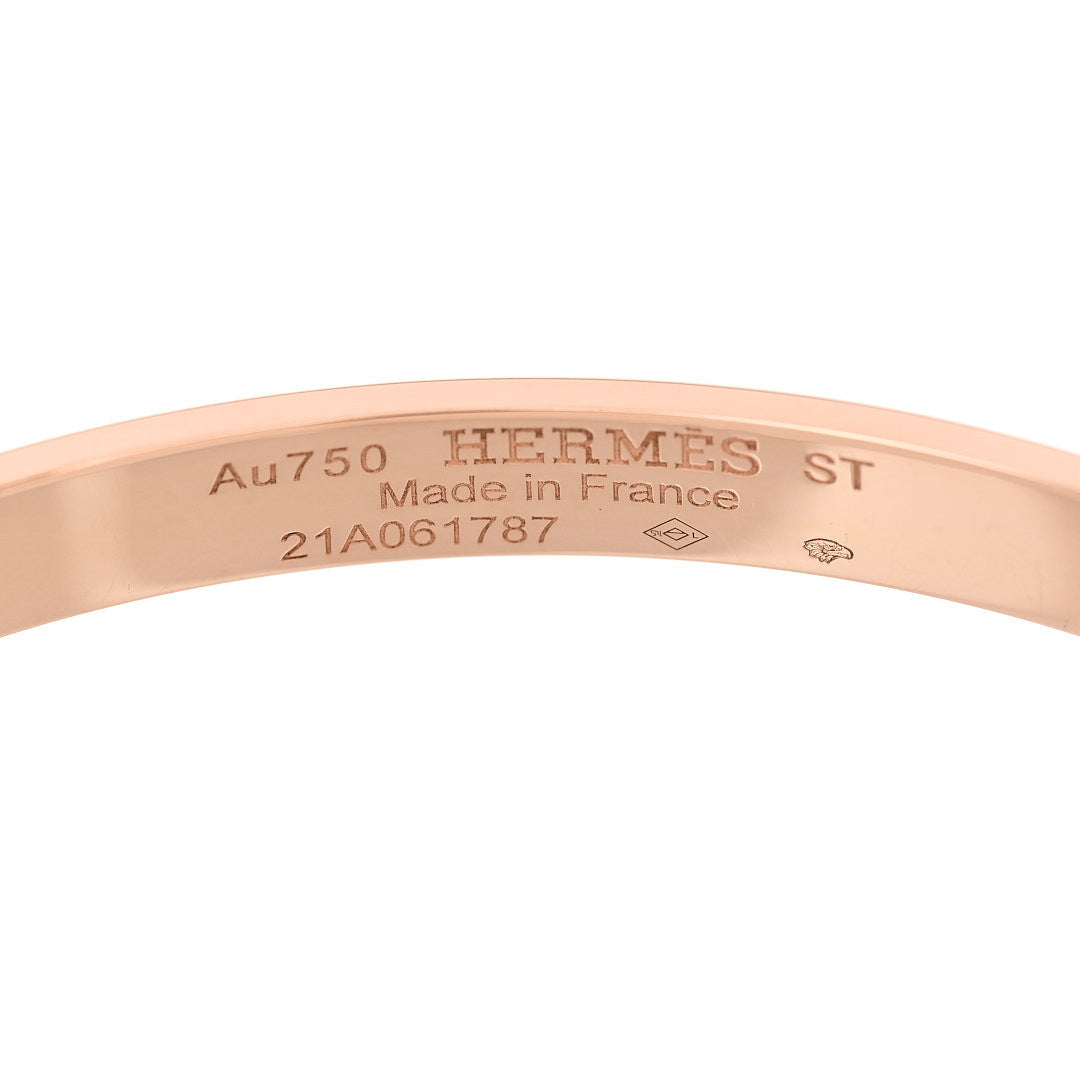 Hermes 18K Rose Gold Diamond PM Kelly Bracelet ST 3 of 4